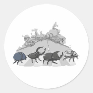 Sticker Rond Les Beatles