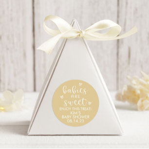 Sticker Rond Les bébés minimalistes sont Baby shower doux Jaune