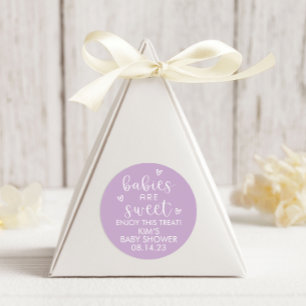 Sticker Rond Les bébés minimalistes sont Baby shower doux viole
