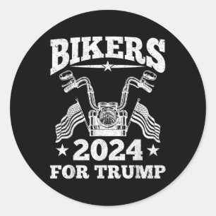 Sticker Rond Les Bikers Pour Trump Motorcycle Reviendront Trump