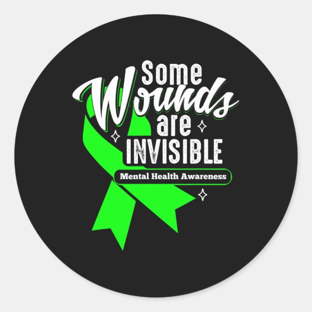 Sticker Rond Les blessures sont invisibles Sensibilisation à la (Devant)