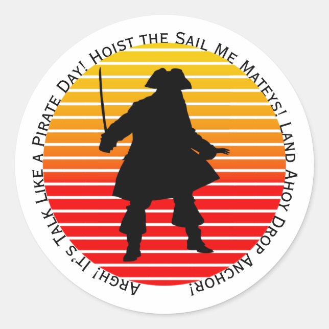 Sticker Rond Les Buccaneers à vapeur parlent comme une journée  (Devant)