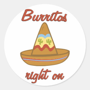 Sticker Rond Les Burritos redressent dessus