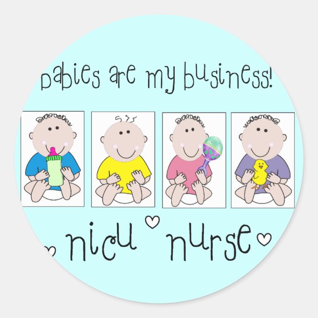 Sticker Rond Les cadeaux "bébés d'INFIRMIÈRE de NICU sont mes (Devant)