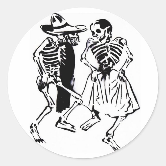 Sticker Rond Les Calaveras (Devant)