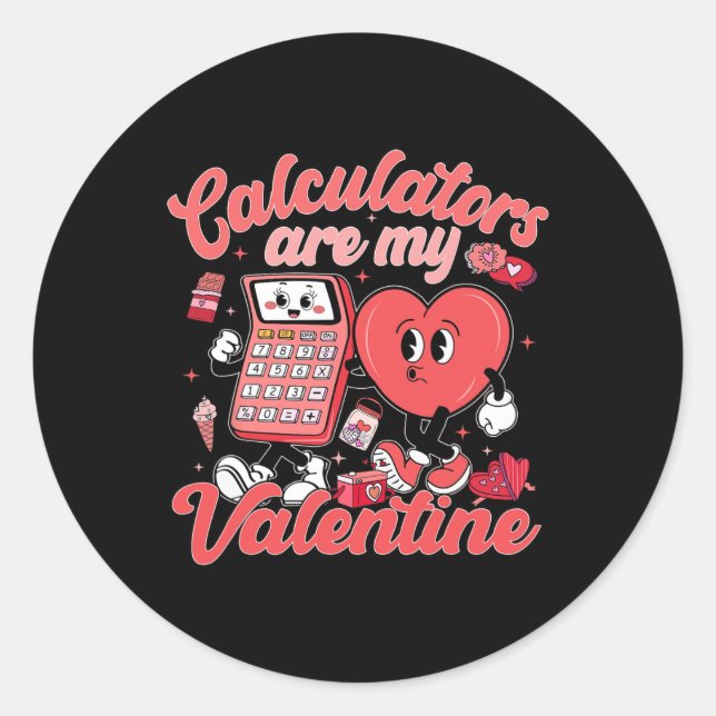 Sticker Rond Les calculatrices sont mon professeur de maths val (Devant)