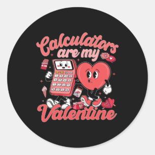 Sticker Rond Les calculatrices sont mon professeur Valentine Ma