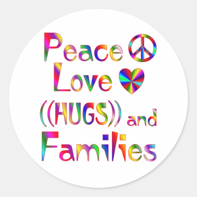 Sticker Rond Les câlins de famille (Devant)