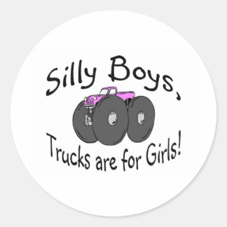 Sticker Rond Les Camions Garçons Silly Sont Pour Camion Rose Fi