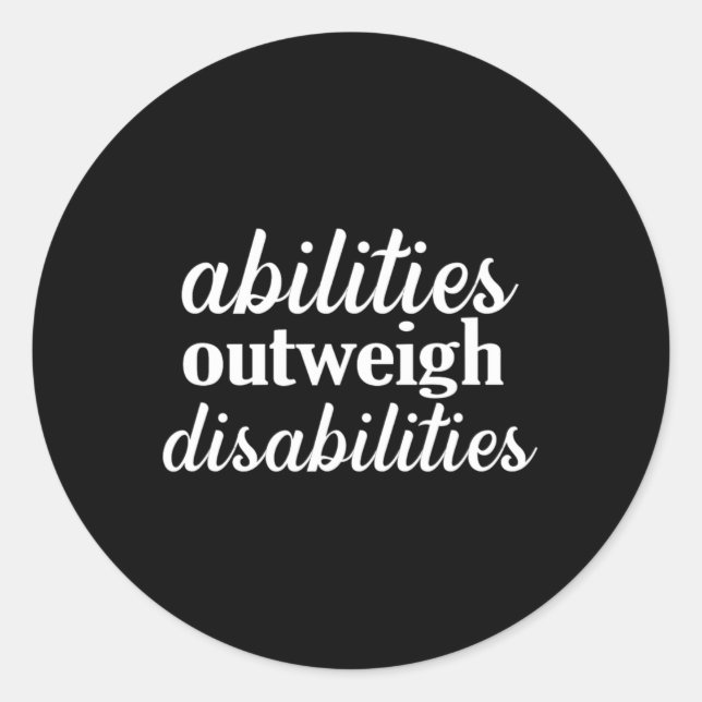 Sticker Rond les capacités l'emportent sur les handicaps L'éduc (Devant)