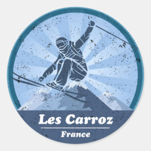 Sticker Rond Les Carroz Station de ski - Skieur