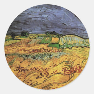 Sticker Rond Les Champs de Vincent van Gogh