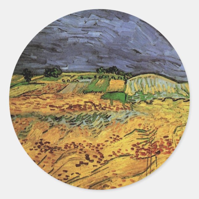 Sticker Rond Les Champs de Vincent van Gogh (Devant)