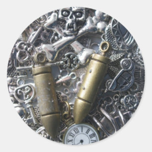 Sticker Rond Les charmes du Steampunk