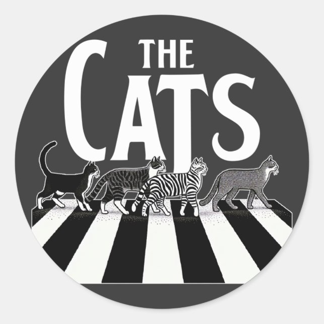 Sticker Rond Les chats (Devant)