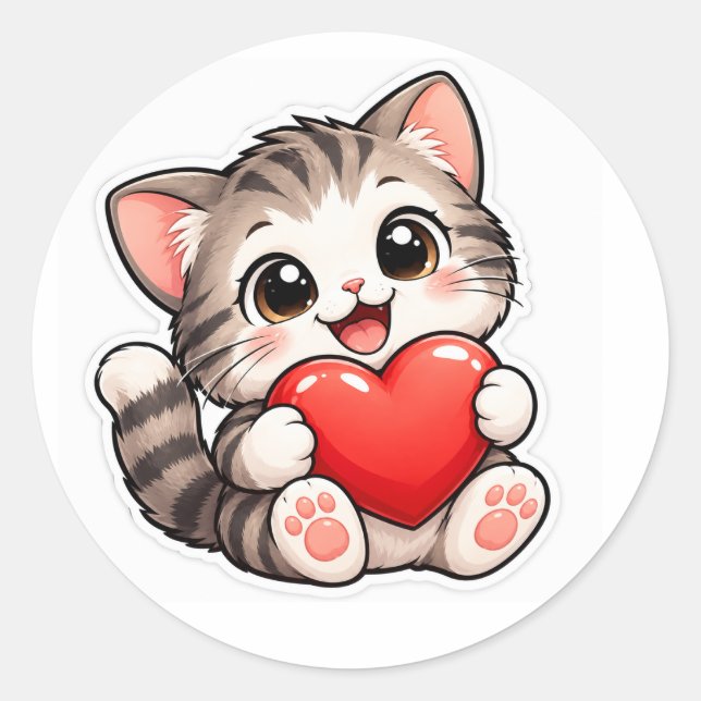 Sticker Rond les chats aiment (Devant)