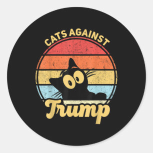 Sticker Rond Les chats contre Trump et les élections anti-Trump