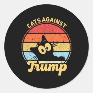 Sticker Rond Les chats contre Trump et les élections anti-Trump