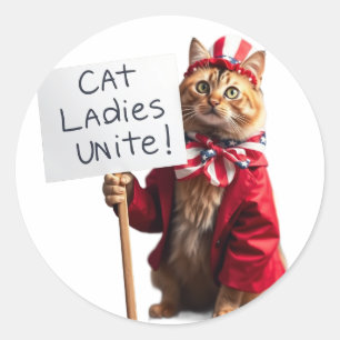 Sticker Rond Les chats Dames Unite Kamala Harris pour le présid