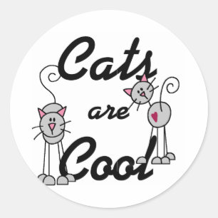 Sticker Rond Les chats sont cool Tshirts et cadeaux
