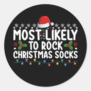 Sticker Rond Les Chaussettes De Noël Les Plus Susceptibles De R