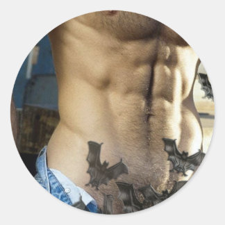 Sticker Rond Les chauves-souris dans le grenier !