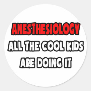 Sticker Rond Les Chemises et les cadeaux d'anesthésiste amusan