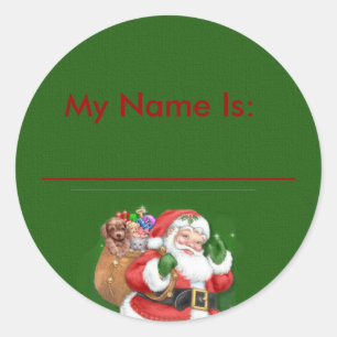 Sticker Rond Les chevaliers du nom de la fête de Noël