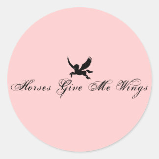 Sticker Rond Les chevaux me donnent des ailes
