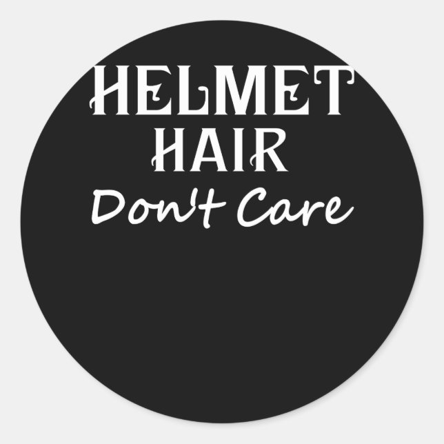 Sticker Rond Les cheveux casque ne se soucient pas Motorcycle v (Devant)