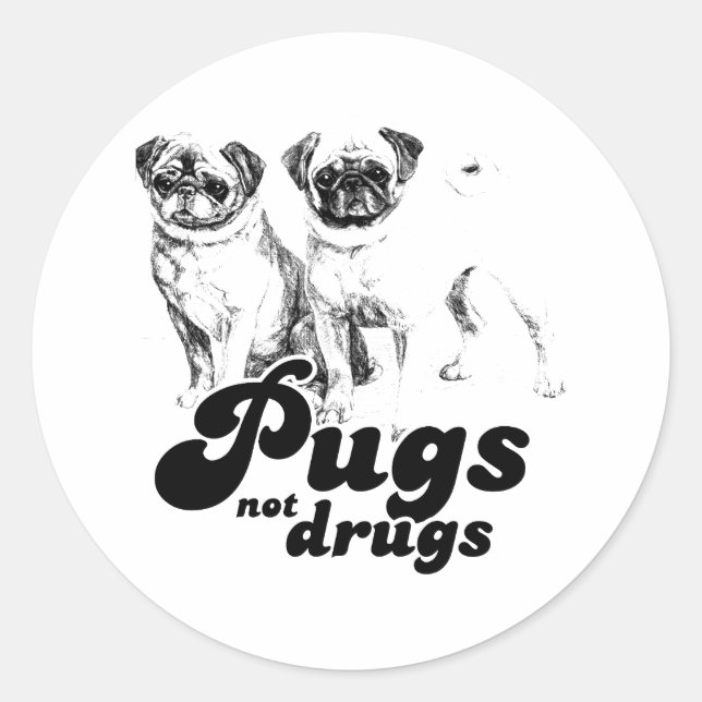 STICKER ROND LES CHIENS NASILLARDS, PAS LES DROGUES 2 (Devant)