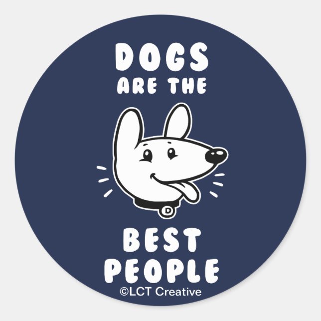 Sticker Rond Les Chiens Sont Les Meilleurs (Devant)