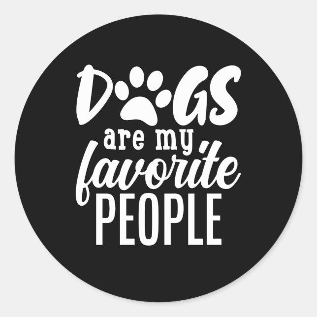 Sticker Rond les chiens sont mes préférés (Devant)