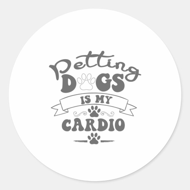 Sticker Rond Les Chiens Sont Mon Cardio Vêtements Pour Animaux  (Devant)