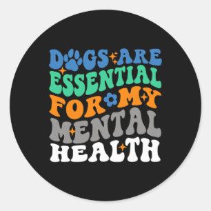 Sticker Rond Les Chiens Sont Pour Mon Amoureux des chiens Amusa