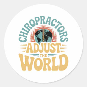 Sticker Rond Les chiropraticiens adaptent la conception mondial