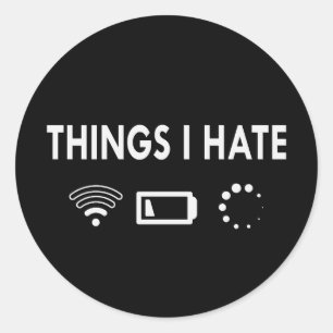 Sticker Rond Les choses que je déteste