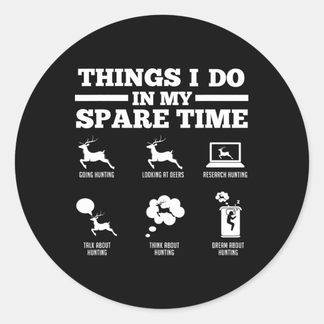 Sticker Rond Les Choses Que Je Fais Dans Mes Deers De Temps De  (Devant)