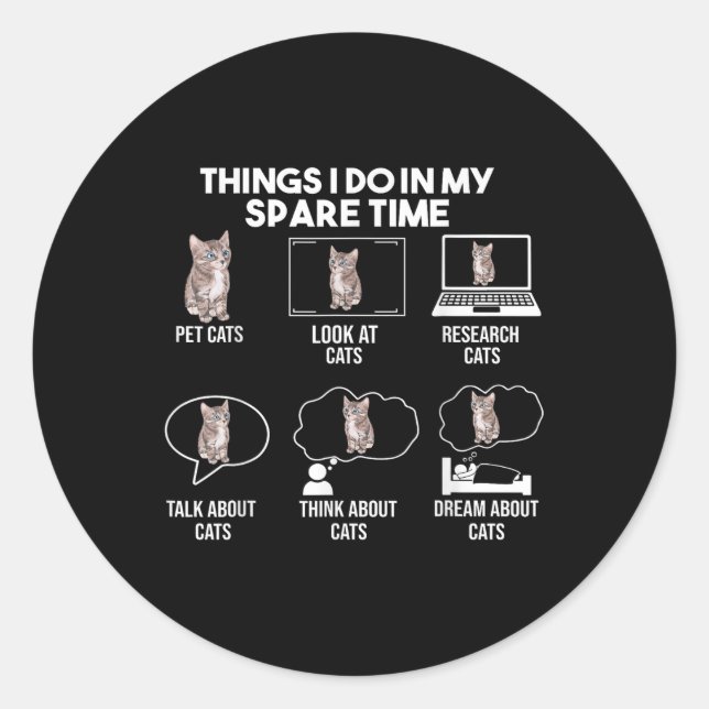 Sticker Rond Les Choses Que Je Fais Dans Mon Chat De Temps De R (Devant)