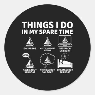 Sticker Rond Les Choses Que Je Fais Dans Mon Temps De Rechange