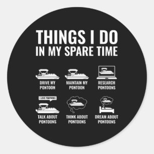 Sticker Rond Les Choses Que Je Fais Dans Mon Temps Libre Drôle