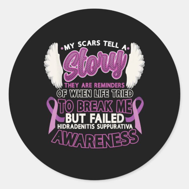 Sticker Rond Les cicatrices racontent une histoire Hidradenitis (Devant)