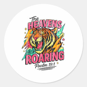 Sticker Rond Les cieux sont rugissants Psaume 19_1 Tigre Chréti