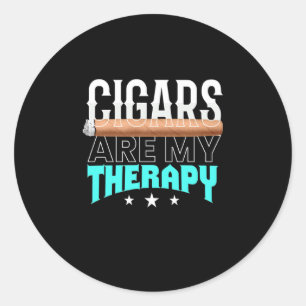 Sticker Rond Les cigares sont ma thérapie