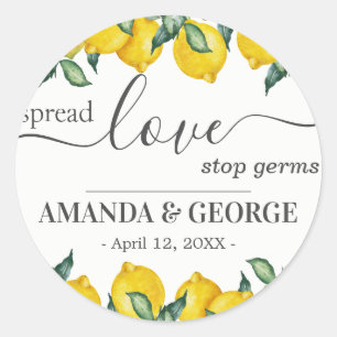 Sticker Rond Les citrons répandent amour Mariage Favoriser Sani