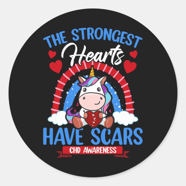 Sticker Rond Les Coeurs les plus forts ont des cicatrices Chd S (Devant)