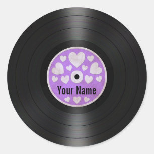 Sticker Rond Les coeurs pourpres ont personnalisé l'album de