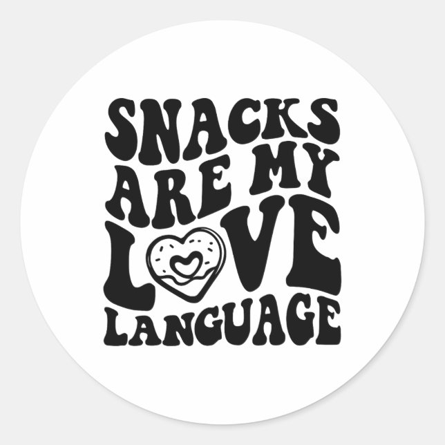 Sticker Rond Les collations sont mon langage de l'amour Enfant  (Devant)