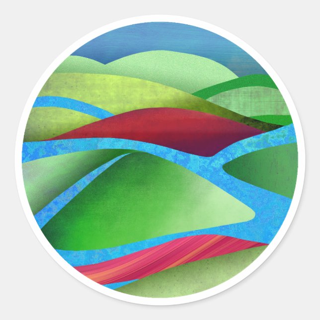 Sticker Rond Les Collines Sur La Glace (Devant)