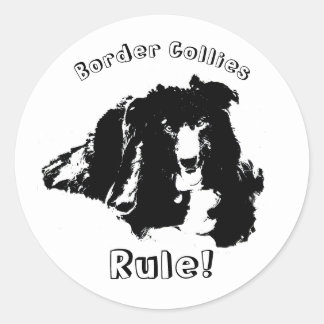 Sticker Rond Les colons frontaliers gouvernent le chien mignon